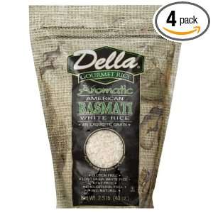 Della Gourmet Rice Basmati White, 2.5 pounds (Pack of 4)  