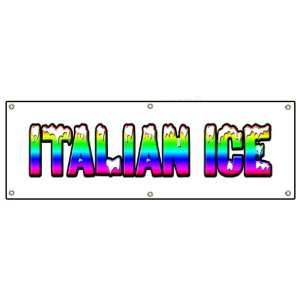   ITALIAN ICE BANNER SIGN cart stand trailer signs Patio, Lawn & Garden