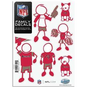 Tampa Bay Buccaneers 5in x 7in Family Car Decal Sheet