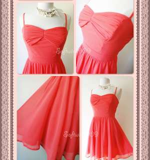 NEW Forever 21 Bright Coral Sweetheart Pleated Chiffon Flirty Skirt 