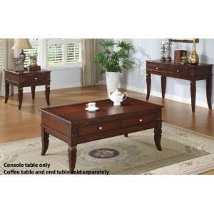  Console Table with Storage Drawers in Cherry Finish
