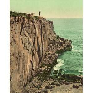  Vintage Travel Poster   Sea Wall at Bald Head Cliff York Maine 