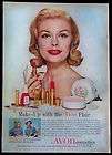 Vintage 1960 Avon Cosmetics Magazine Ad Make Up With the Avon Flair