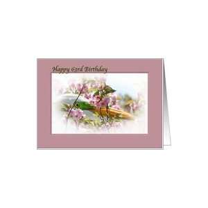  63rd Birthday Card with Egret and Pink Flowers Card Toys & Games
