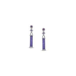 ZALES Purple Jade and Amethyst Drop Earrings in Sterling Silver other 