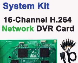 Real Time 16CH DVR Card+16 IR CCTV Outdoor Cameras KIT  