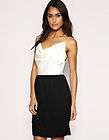 BN  Mango Drape Front Contrast Backless Dress Black White XS S M L 