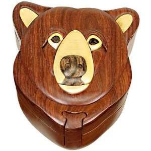  Bear Head   Secret Wooden Puzzle Box Toys & Games
