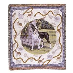 Boston Terrier By Artist Pat Lehmkuhl Tapestry Throw 50 x 