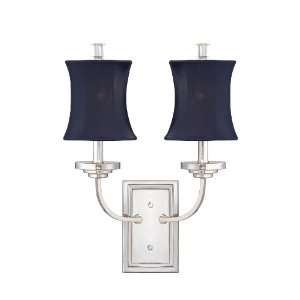   Contemporary / Modern 2 Light Wall Sconce with Bla