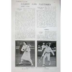  1907 Lawn Tennis Beckenham Sport Lady Lowther Beamish 