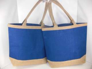 Jute Blue Lightweight Tote Shopping Bags  