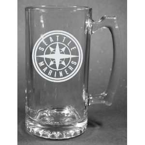   Seattle Mariners Laser Etched 27oz Glass Beer Mug