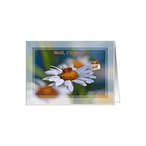   60th Birthday Card with Honey Bee and Daisy Flower Card Toys & Games