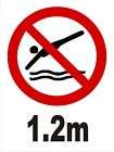 DANGER NO DIVING swimming pool hot tub TIN WARNING SIGN  