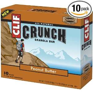   Clif Bar Crunch Bar, Peanut Butter, 10 Count