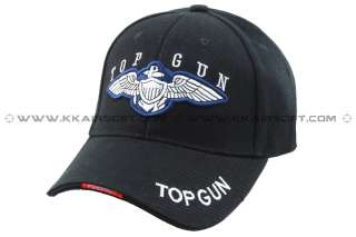Top Gun logo Baseball Cap Black 01401  