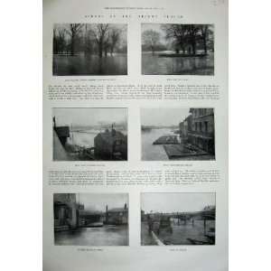   1899 Floods Eton Slough Windsor Bridge River Railway