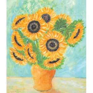    Sunflowers in Vase by Loughlin 30 X 24 Poster