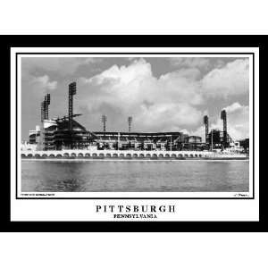 Pittsburgh Pirates PNC Park Black and White Print  Sports 