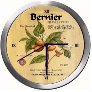  BERNIER 14 Inch Coffee Metal Clock Quartz Movement 