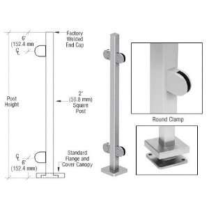  Stainless 36 Steel Round Glass Clamp 180 Degree Center Square Post 