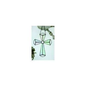   Center Bevel Stained Glass Ornament   Clear Iridized