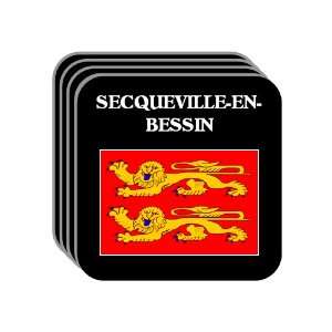   Normandy)   SECQUEVILLE EN BESSIN Set of 4 Mini Mousepad Coasters