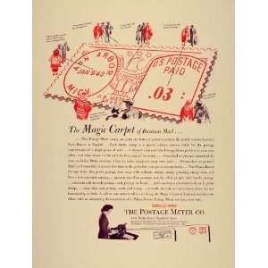   Ad Postage Meter Pitney Bowes Magic Carpet Mail   Original Print Ad