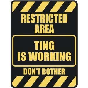   RESTRICTED AREA TING IS WORKING  PARKING SIGN