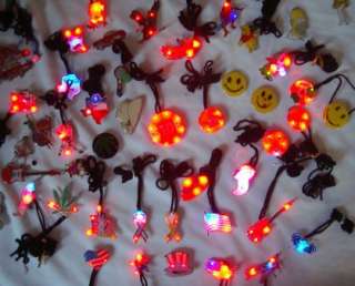 Wholesale 100 Assort Blinking LED Light Up Necklace Pin  