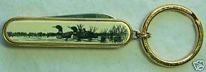 Keychain Knife Barlow Carved Painted Art Loon Pair NEW  