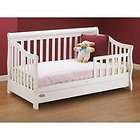Sophisticated Solid Wood Toddler Bed with Storage Drawer   White   by 
