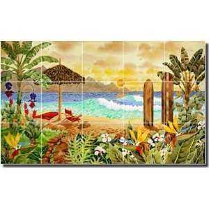   Beach Glass Tile Wall Floor Mural 18 x 30 Kitchen Shower Backsplash