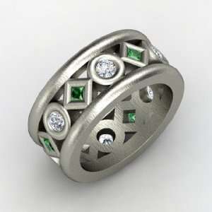  Tigranes The Great Ring, 14K White Gold Ring with Emerald 