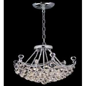   Collection Chrome Finish 6 Lights Crystal Chandelier