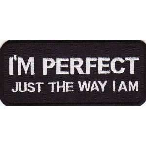  Im Perfect Just The Way I Am Patch, 4x1.75 inch, small 