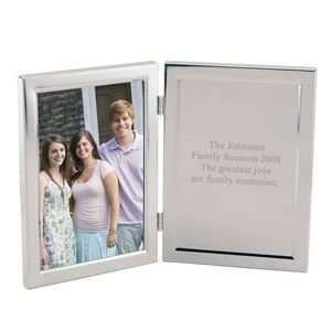  Silver Photo Frame with Engravable Plate 