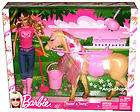 Barbie Walking Together Tawny Horse and Barbie Doll