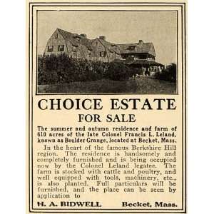  Ad Choice Estate Farm Residential For Sale Bidwell   Original Print Ad