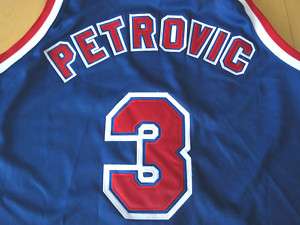THROWBACK HUGE 3X PETROVIC JERSEY new jersey NETS NBA  