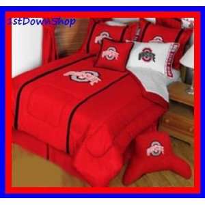  Ohio State OSU Buckeyes 5pc MVP Queen Comforter/Sheets Bed 