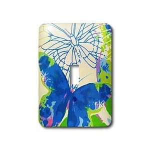 Florene Decorative   Big Blue Butterfly   Light Switch Covers   single 