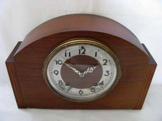 ANTIQUE PLYMOUTH ROUND ARCHED TOP MANTLE SHELF CLOCK  