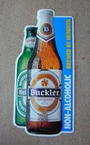 Vintage Buckler Heineken Beer Tin Sign 26x12 Light  