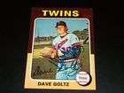 Dave Goltz Auto Signed 1975 Topps Card #419 JSA B