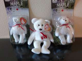 Beanie Baby~RARE Maple Canada Bear+2 mini McDonalds NEW  