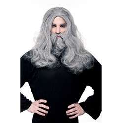 WIZARD WIG BEARD MUSTACHE adult mens halloween costume  