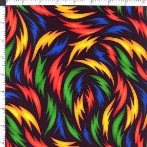   Lightning Bolts 100% Cotton Quilting Fabric BTY Bikers Flames Fire