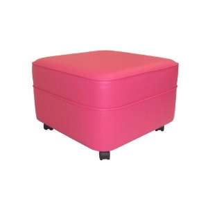   900R PINK Square Extra Large Hot Pink Vinyl Ottoman 